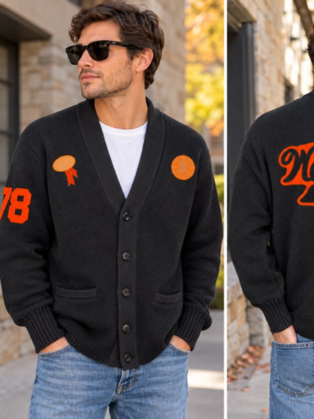Vintage Westville Tigers Letterman Cardigan Sweater Varsity Unisex 70s 80s